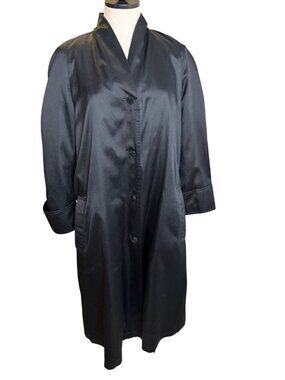 Count Romi All Weather Traveler Evening Coat Size 2 Black Button Front Vintage
